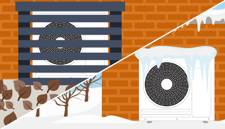 Air source heat pumps maintenance in autumn winter
